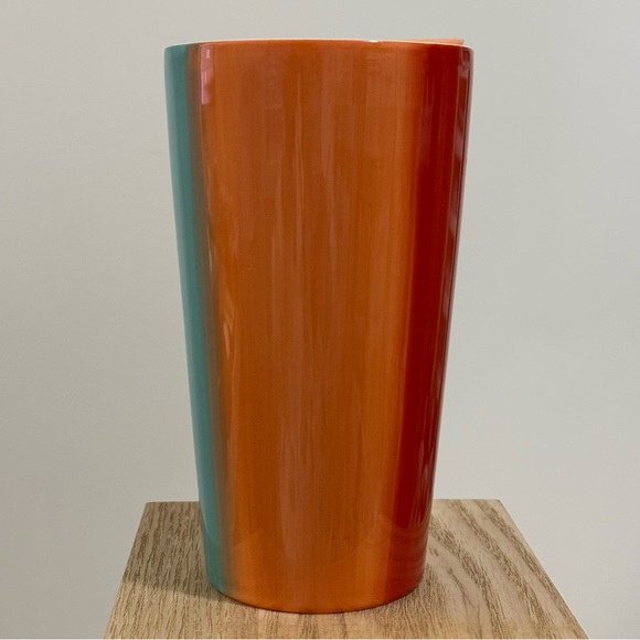Starbucks Summer Sunset Ceramic Tumbler 12oz Peach Blue Red Color Block 2020 - Picture 9 of 10